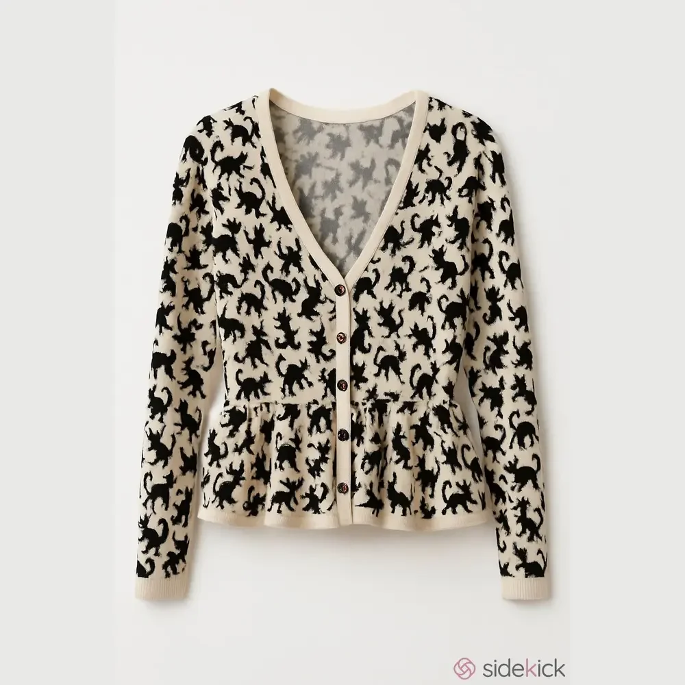 Simply French XL soft peplum cardigan. International item - Unique! - Picture 1 of 5